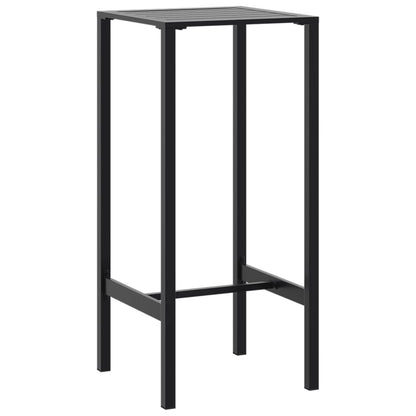 3 Piece Garden Bar Set Black Powder-coated Steel