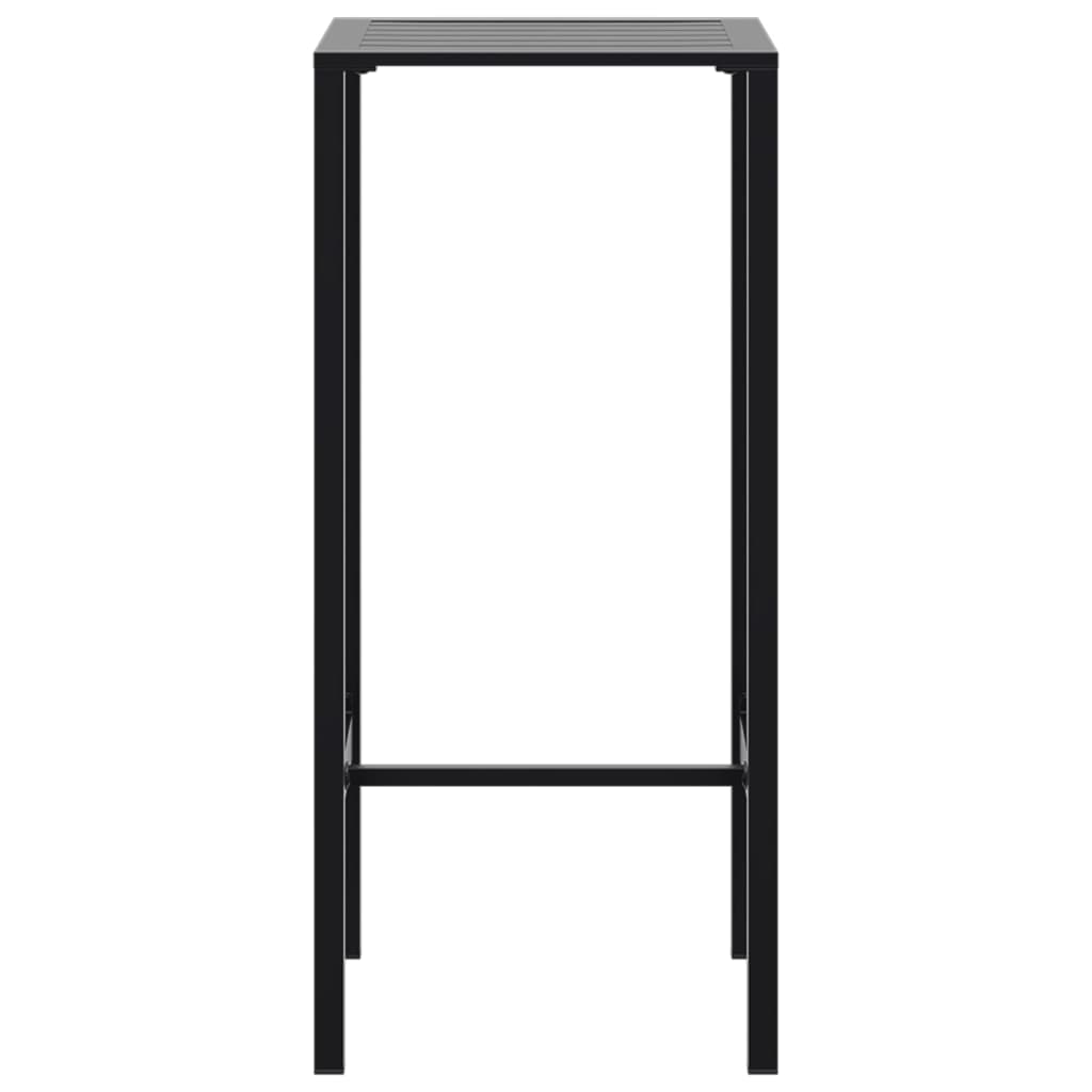 3 Piece Garden Bar Set Black Powder-coated Steel