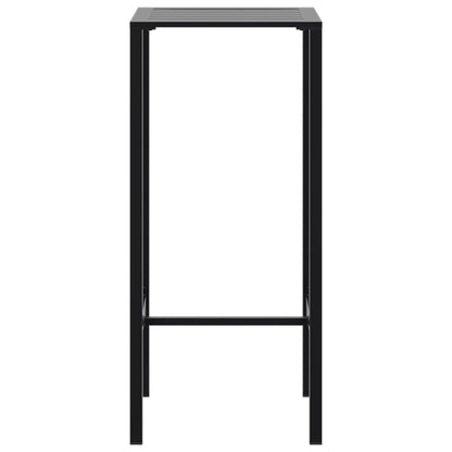 3 Piece Garden Bar Set Black Powder-coated Steel