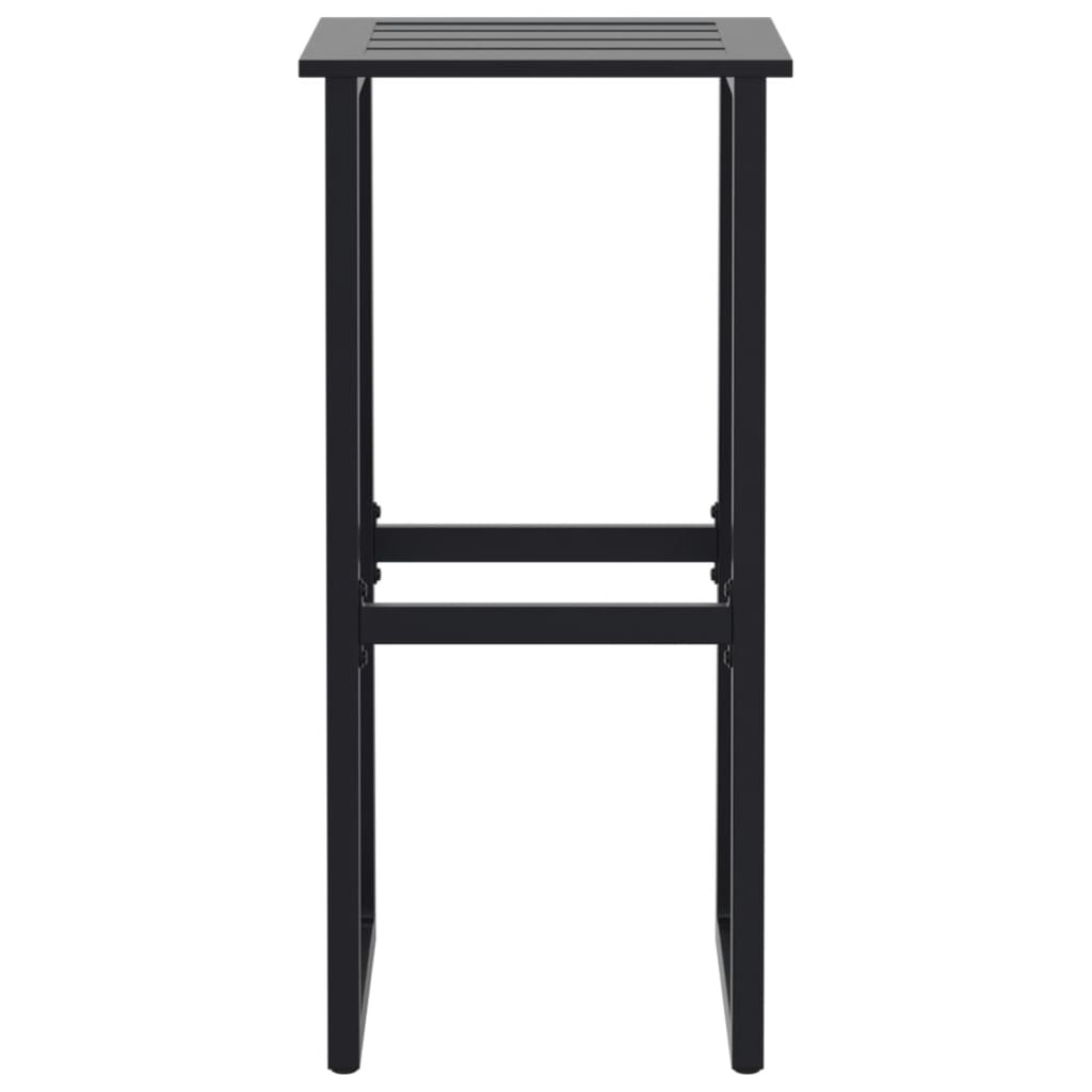 3 Piece Garden Bar Set Black Powder-coated Steel
