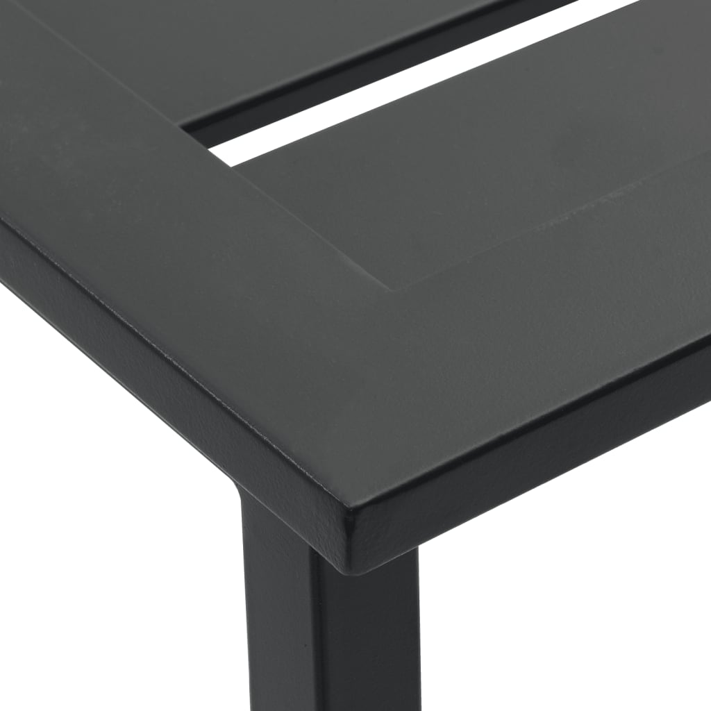 3 Piece Garden Bar Set Black Powder-coated Steel