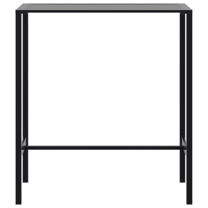 5 Piece Garden Bar Set Black Powder-coated Steel