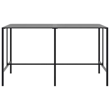 9 Piece Garden Bar Set Black Powder-coated Steel