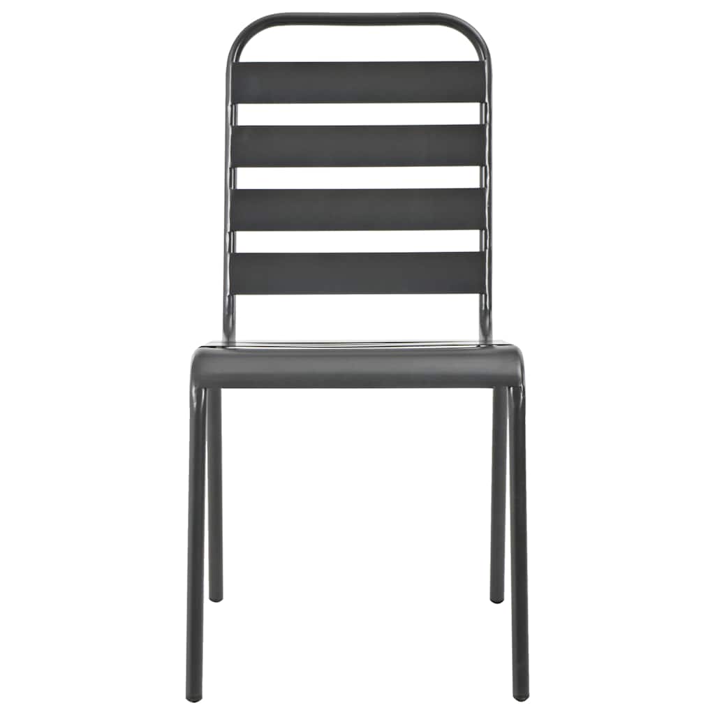 Stackable Garden Chair Set 5 pcs Anthracite Powder-coated Steel