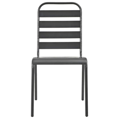 Stackable Garden Chair Set 5 pcs Anthracite Powder-coated Steel
