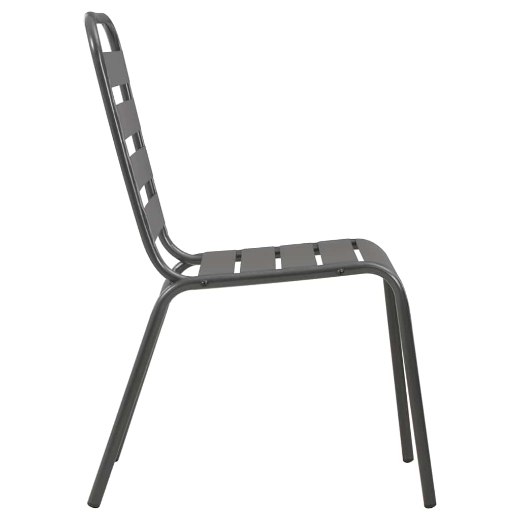 Stackable Garden Chair Set 5 pcs Anthracite Powder-coated Steel
