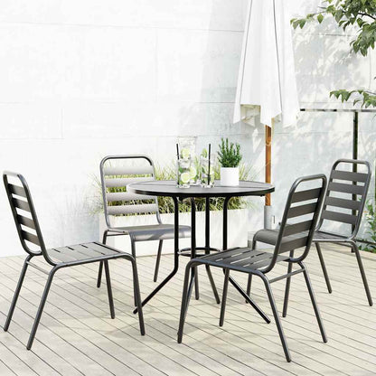 Stackable Garden Chair Set 5 pcs Anthracite Powder-coated Steel