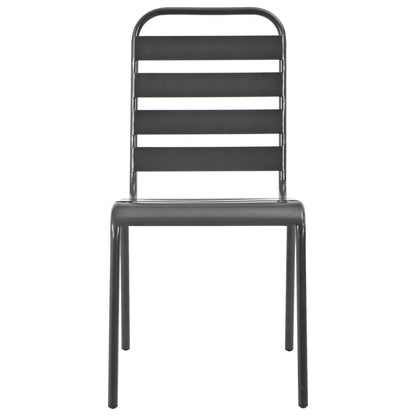 Stackable Garden Chair Set 7 pcs Anthracite Powder-coated Steel