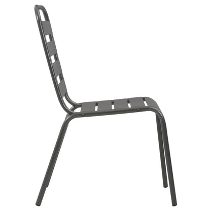 Stackable Garden Chair Set 7 pcs Anthracite Powder-coated Steel