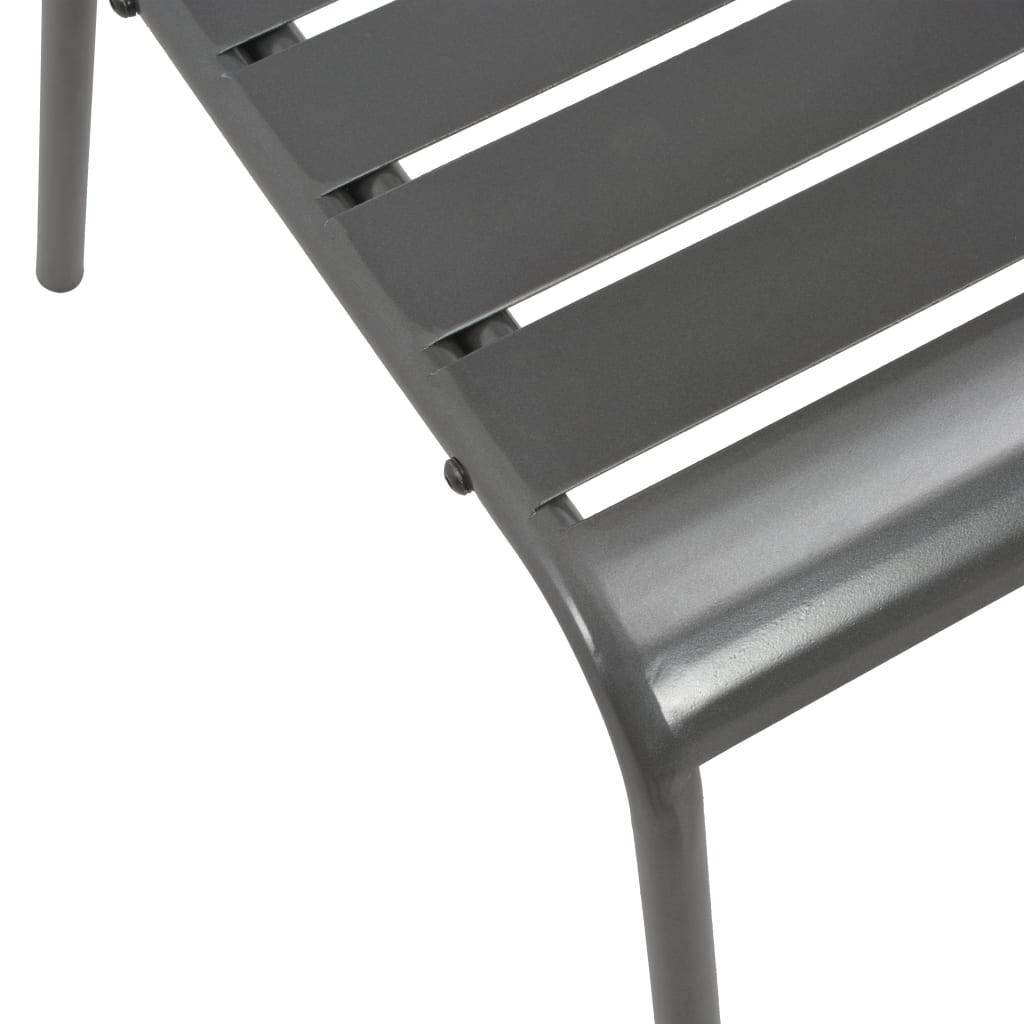 Stackable Garden Chair Set 7 pcs Anthracite Powder-coated Steel