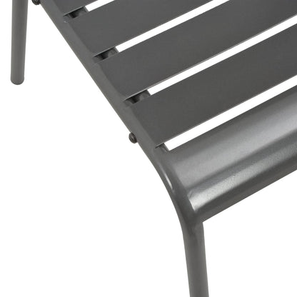 Stackable Garden Chair Set 7 pcs Anthracite Powder-coated Steel
