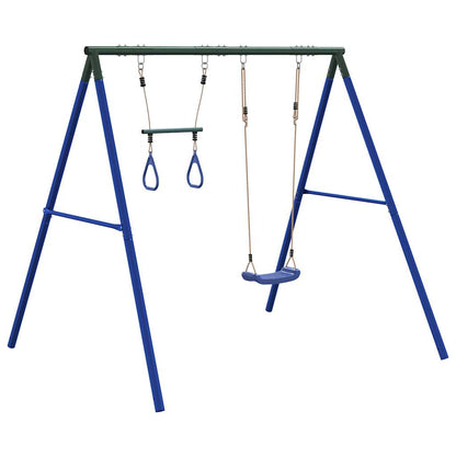 Outdoor Swing Set with Swing and Trapeze