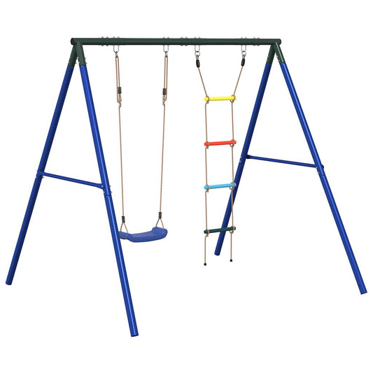 Outdoor Swing Set with Swing and Ladder