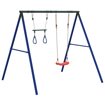 Outdoor Swing Set with Swing and Trapeze