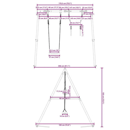 Outdoor Swing Set with Swing and Trapeze