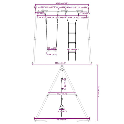 Outdoor Swing Set with Swing and Ladder