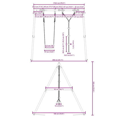 Outdoor Swing Set with Swing and Disc Swing