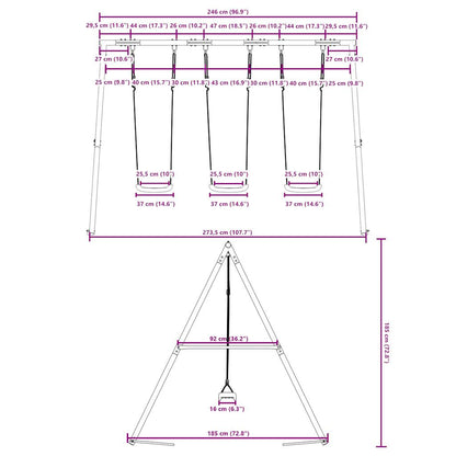 Outdoor Swing Set with 3 Swings