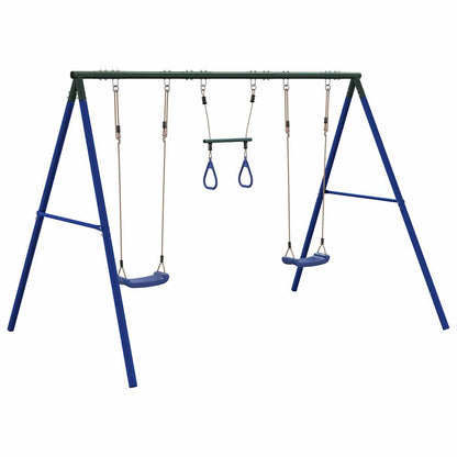 Outdoor Swing Set with Swings and Trapeze