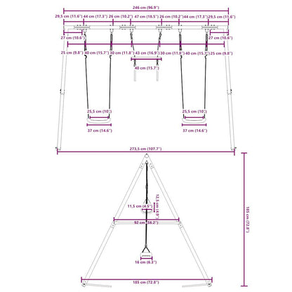 Outdoor Swing Set with Swings and Trapeze