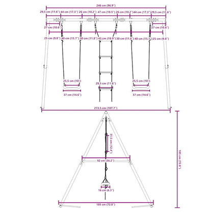Outdoor Swing Set with Swings and Ladder