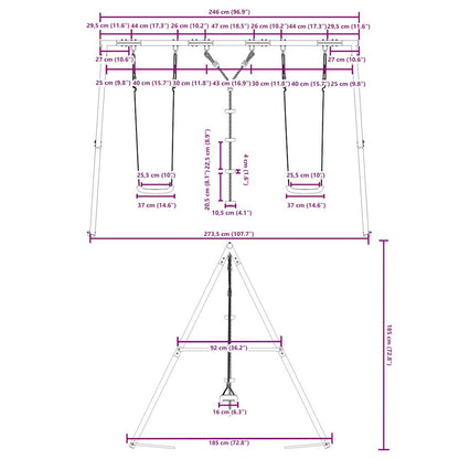 Outdoor Swing Set with Swings and Disc Swing