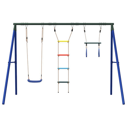 Outdoor Swing Set with Swing, Trapeze, Ladder