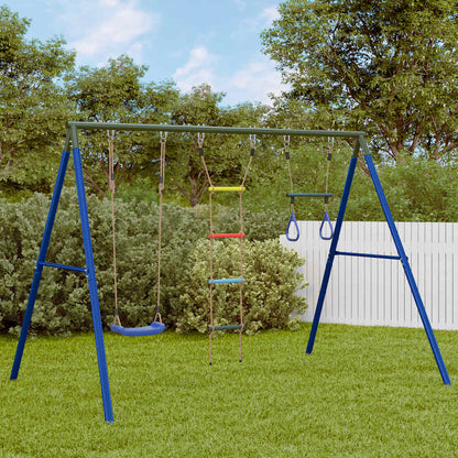 Outdoor Swing Set with Swing, Trapeze, Ladder