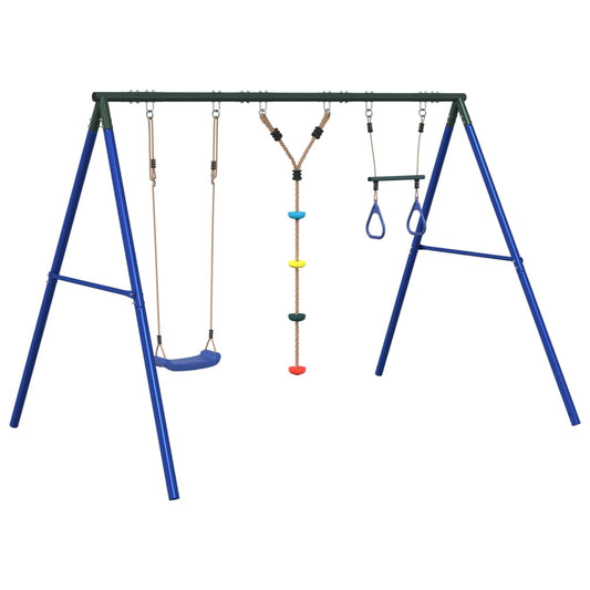 Outdoor Swing Set with Swing, Trapeze, Ladder