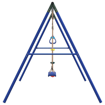 Outdoor Swing Set with Swing, Trapeze, Ladder