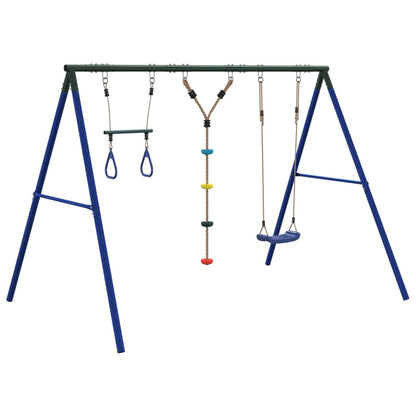 Outdoor Swing Set with Swing, Trapeze, Ladder