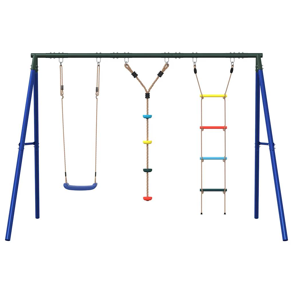 Outdoor Swing Set with Swing, Ladder, Disc Swing