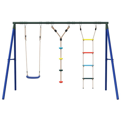 Outdoor Swing Set with Swing, Ladder, Disc Swing