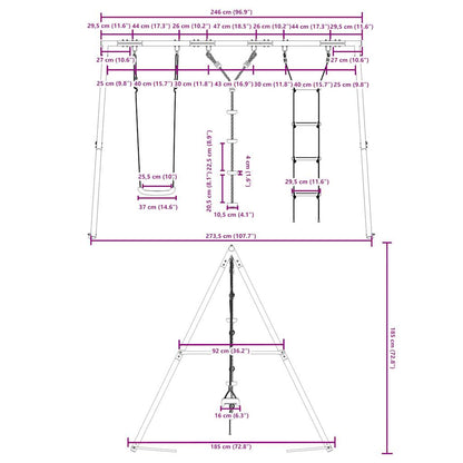 Outdoor Swing Set with Swing, Ladder, Disc Swing