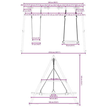 Outdoor Swing Set with Swing and Nest Swing