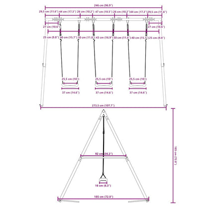 Outdoor Swing Set with 3 Swings