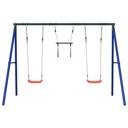 Outdoor Swing Set with Swings and Trapeze