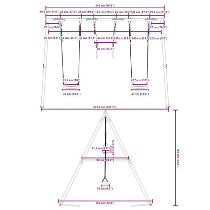 Outdoor Swing Set with Swings and Trapeze