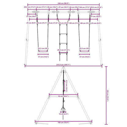 Outdoor Swing Set with Swings and Ladder