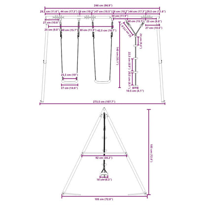 Outdoor Swing Set with Swings and Disc Swing