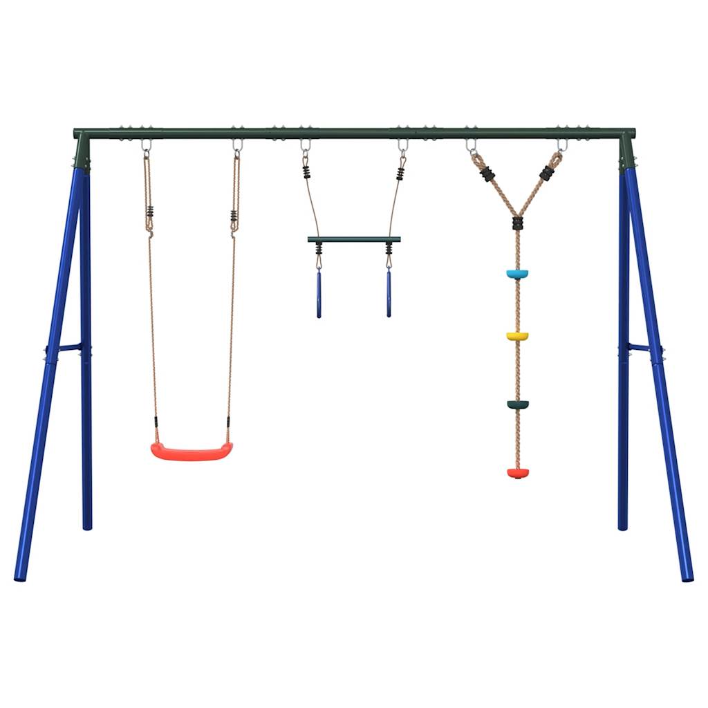 Outdoor Swing Set with Swing. Trapeze. Disc Swing