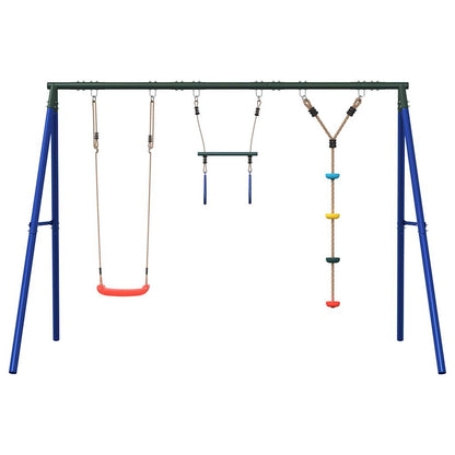 Outdoor Swing Set with Swing. Trapeze. Disc Swing