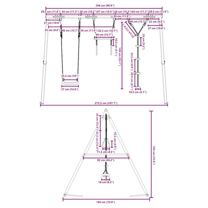 Outdoor Swing Set with Swing. Trapeze. Disc Swing