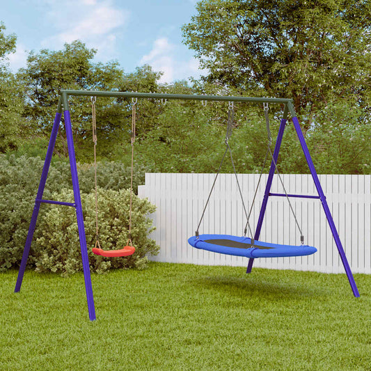 Outdoor Swing Set with Swing and Nest Swing