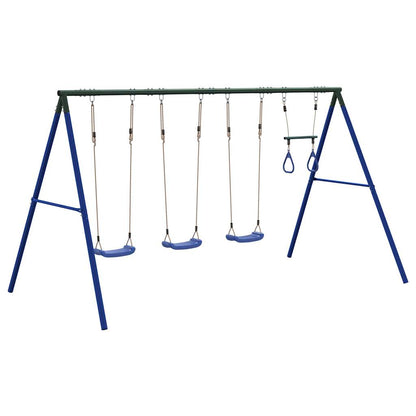 Outdoor Swing Set with Swings and Trapeze