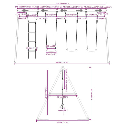 Outdoor Swing Set with Swings and Ladder