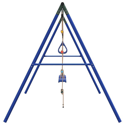 Outdoor Swing Set with Swings, Trapeze, Ladder