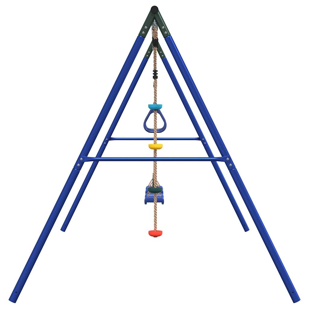 Outdoor Swing Set with Swings. Trapeze. Disc Swing