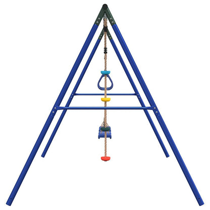 Outdoor Swing Set with Swings. Trapeze. Disc Swing