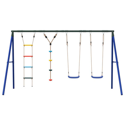 Outdoor Swing Set with Swings, Ladder, Disc Swing